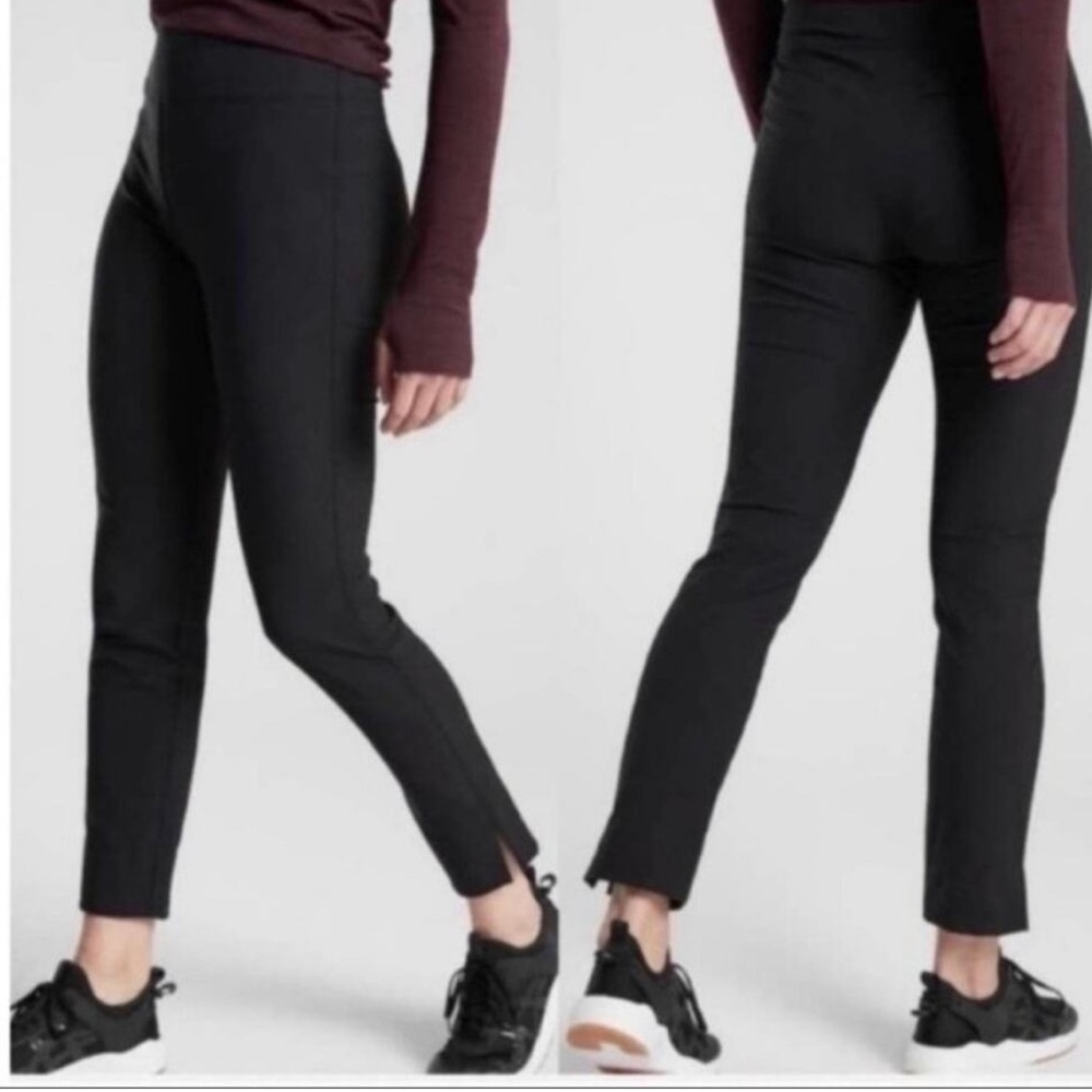 Athleta Wander hiking pants Black Size 4 Casual Side Zip Slit Detail